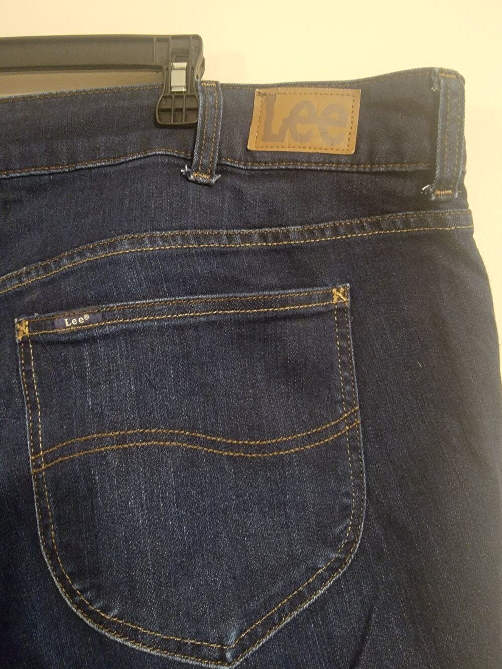 Womens Lee Jeans Plus Size Straight Leg Size 26 26W M Dark Wash
